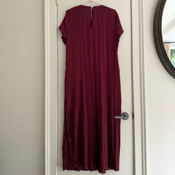 NWOT Madewell Slip Midi Dress in Plissé in Mulberry Wine Size L - Picture 8 of 8